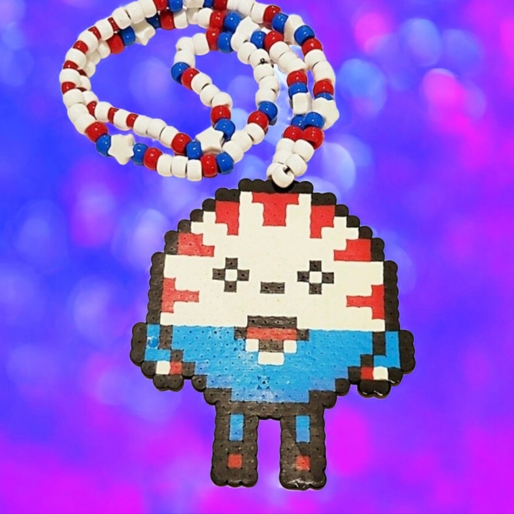 Peppermint Butler Adventure Time Perler Kandi Necklace
